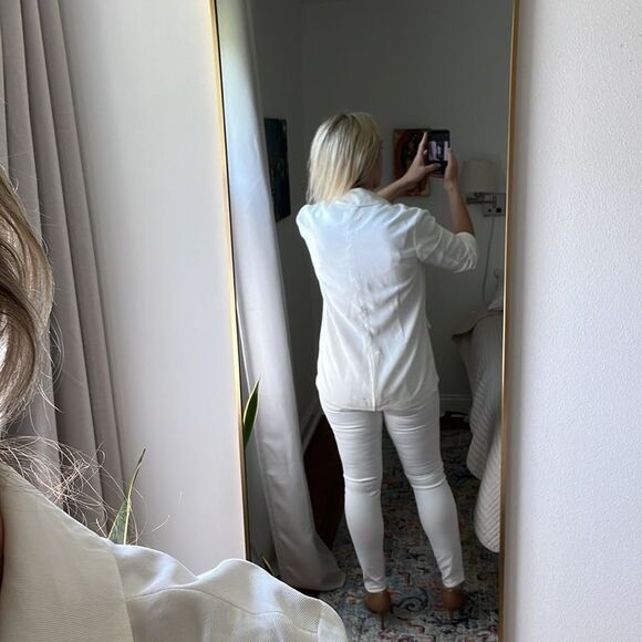 Open Edit Unstructured Blazer Ivory Size Small - Picture 5 of 9